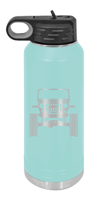 Jeep CJ - 32oz Water Bottle Laser Engraved- Teal