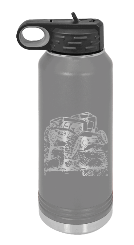 YJ Crawler - 32oz Water Bottle Laser Engraved- Dark Grey