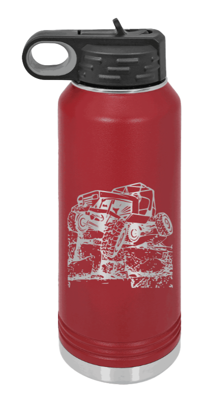 YJ Crawler - 32oz Water Bottle Laser Engraved- Maroon