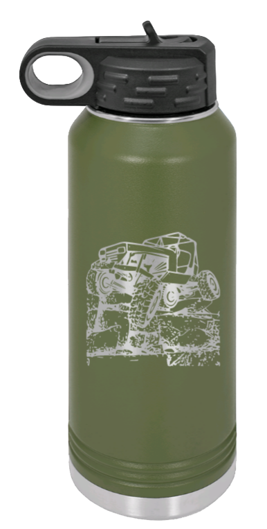 YJ Crawler - 32oz Water Bottle Laser Engraved- Olive