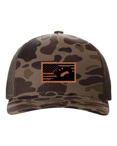 Jeep Flag 2 Leather Patch Richardson 112 Duck Camo Hat