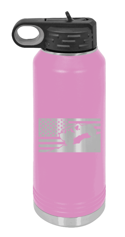 Jeep Flag 2 - 32oz Water Bottle Laser Engraved- Light Purple