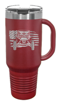 Load image into Gallery viewer, RZR Flag 40oz Handled Mug Laser Engraved
