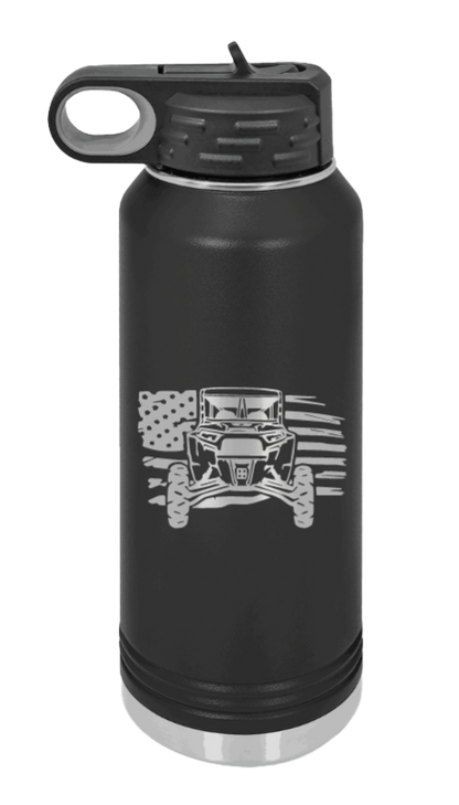 RZR Flag - 32oz Water Bottle Laser Engraved- Black