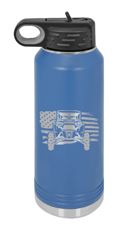 RZR Flag - 32oz Water Bottle Laser Engraved- Royal Blue