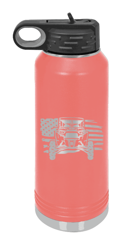 RZR Flag - 32oz Water Bottle Laser Engraved- Coral