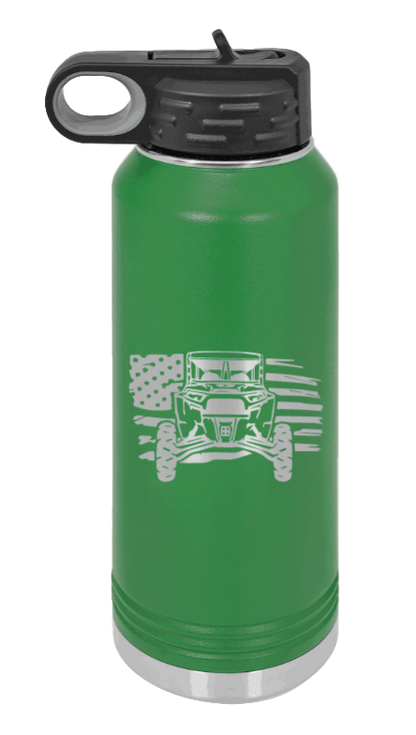 RZR Flag - 32oz Water Bottle Laser Engraved- Green
