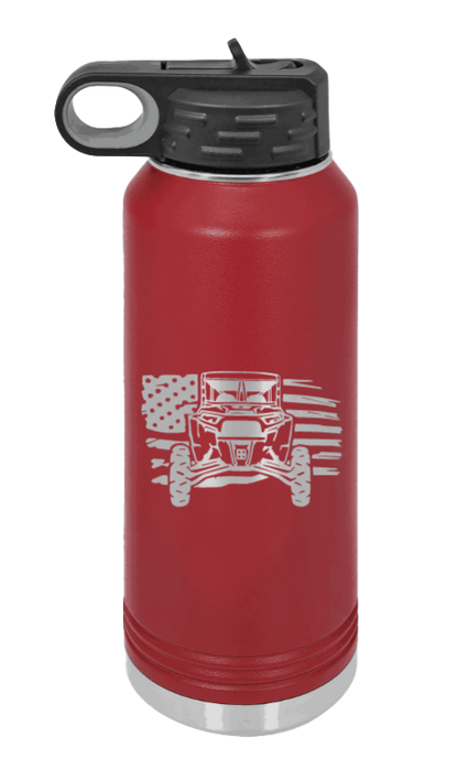 RZR Flag - 32oz Water Bottle Laser Engraved- Maroon
