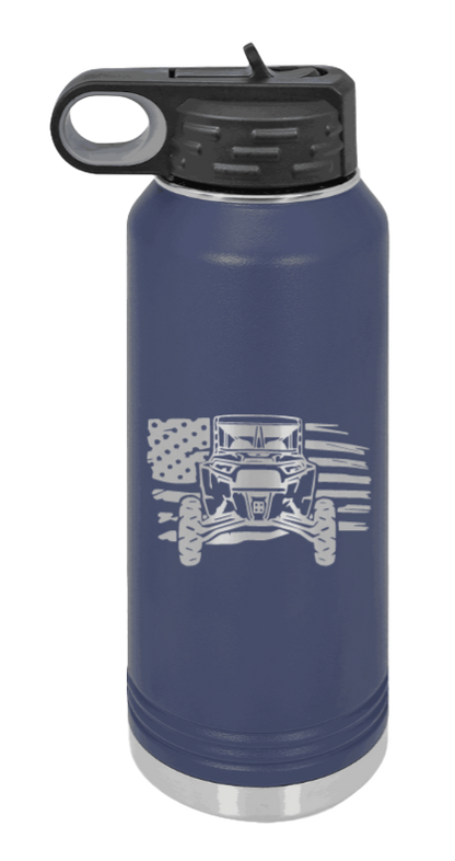 RZR Flag - 32oz Water Bottle Laser Engraved- Navy