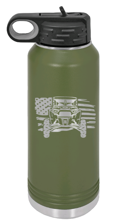 RZR Flag - 32oz Water Bottle Laser Engraved- Olive