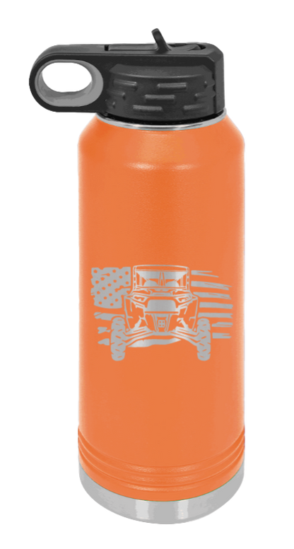 RZR Flag - 32oz Water Bottle Laser Engraved- Orange