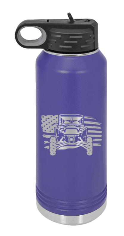 RZR Flag - 32oz Water Bottle Laser Engraved- Purple