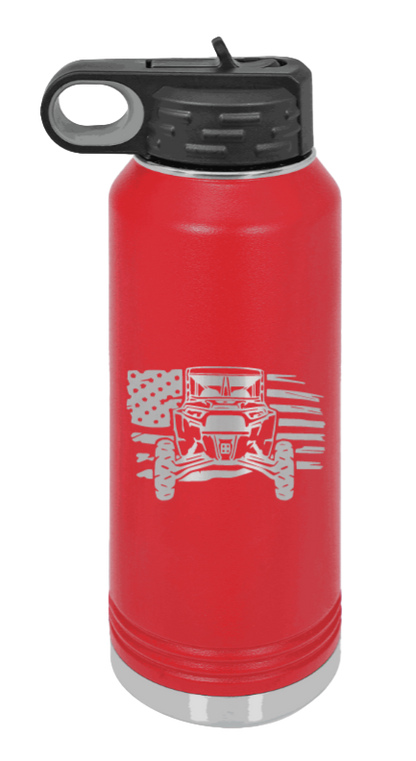 RZR Flag - 32oz Water Bottle Laser Engraved- Red
