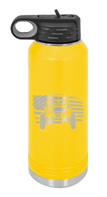 RZR Flag - 32oz Water Bottle Laser Engraved- Yellow