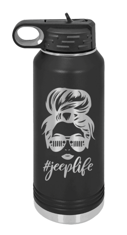 Jeep Life - 32oz Water Bottle Laser Engraved- Black