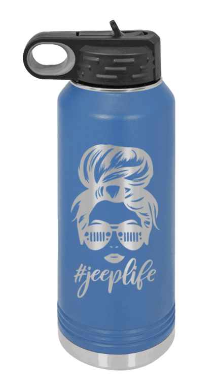 Jeep Life - 32oz Water Bottle Laser Engraved- Royal Blue