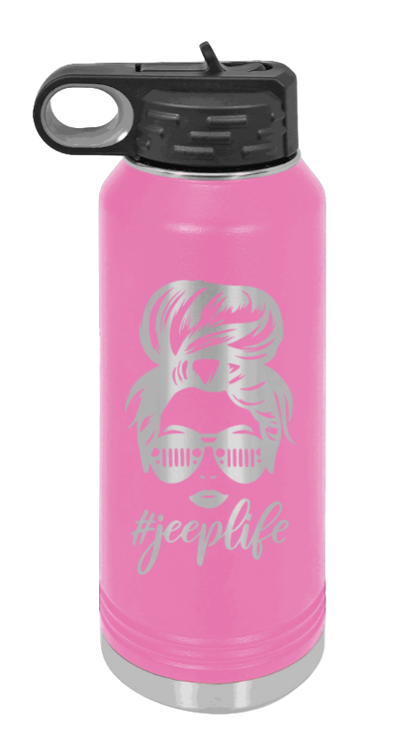 Jeep Life - 32oz Water Bottle Laser Engraved- Pink