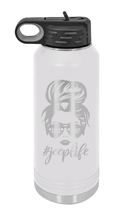 Jeep Life - 32oz Water Bottle Laser Engraved- White