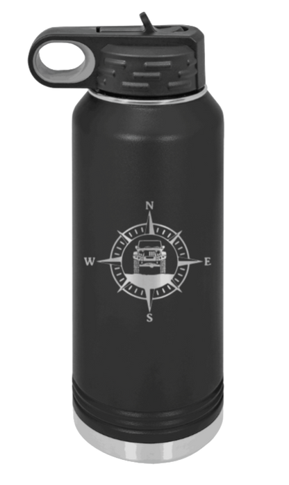 Jeep Compass JK - 32oz Water Bottle Laser Engraved- Black