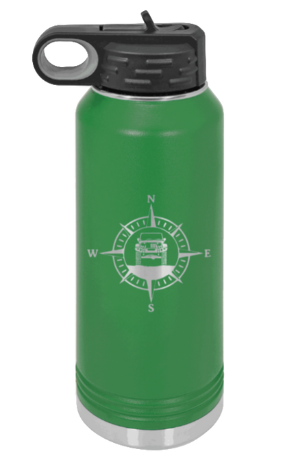 Jeep Compass JK - 32oz Water Bottle Laser Engraved- Green