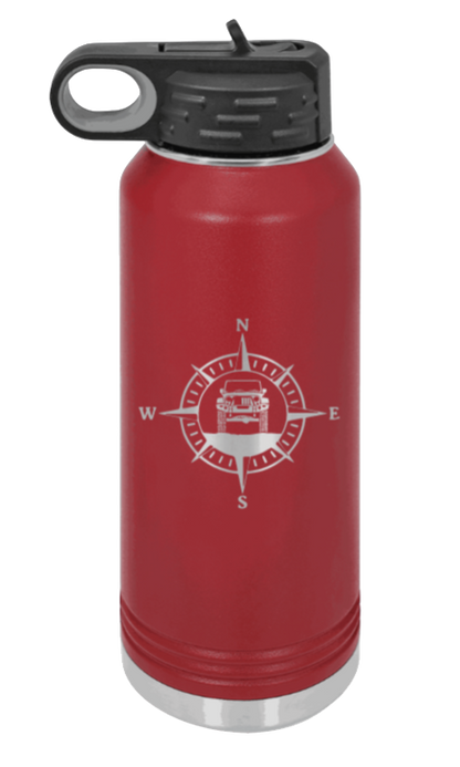 Jeep Compass JK - 32oz Water Bottle Laser Engraved- Maroon