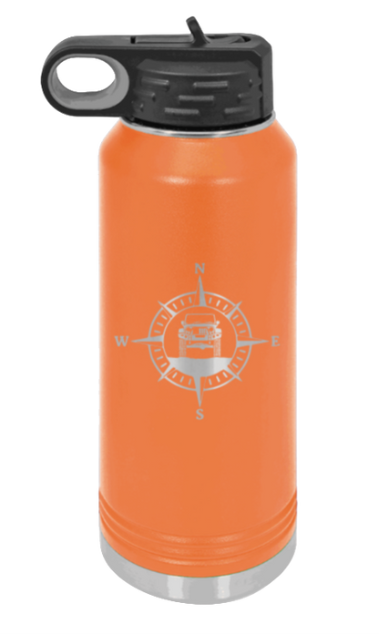Jeep Compass JK - 32oz Water Bottle Laser Engraved- Orange
