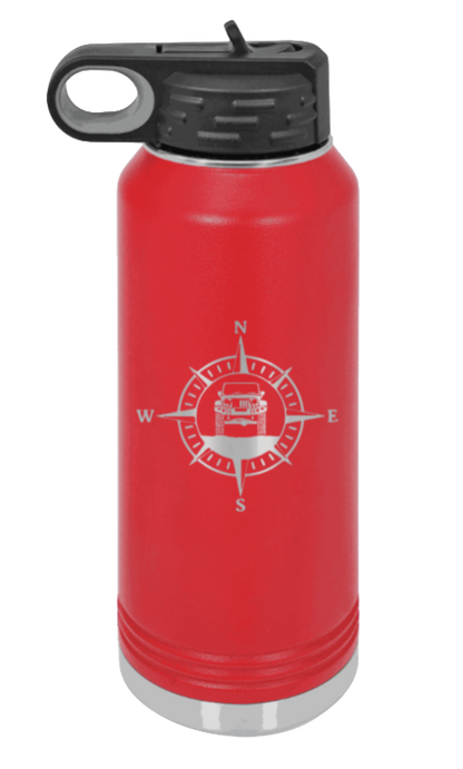 Jeep Compass JK - 32oz Water Bottle Laser Engraved- Red