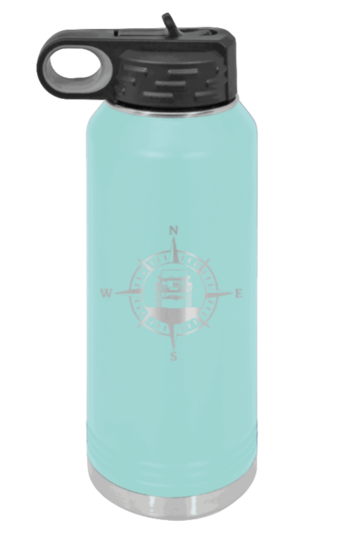 Jeep Compass JK - 32oz Water Bottle Laser Engraved- Teal