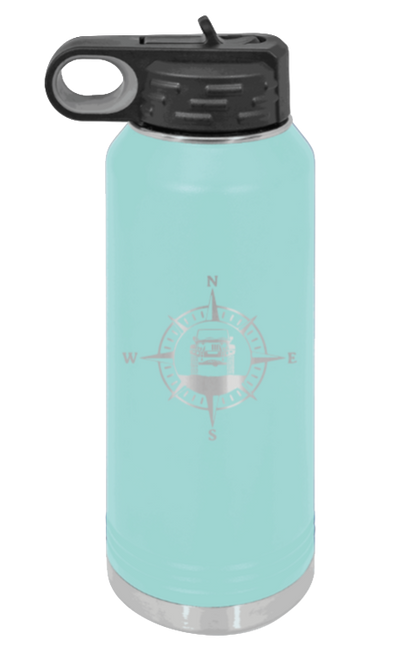 Jeep Compass JK - 32oz Water Bottle Laser Engraved- Teal