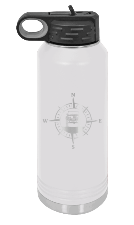 Jeep Compass JK - 32oz Water Bottle Laser Engraved- White