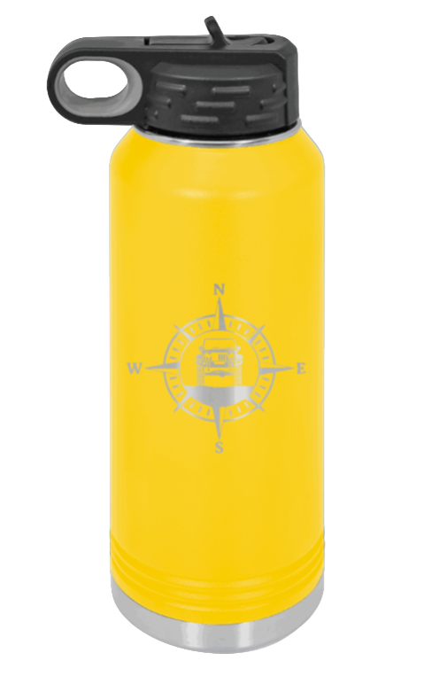 Jeep Compass JK - 32oz Water Bottle Laser Engraved- Yellow