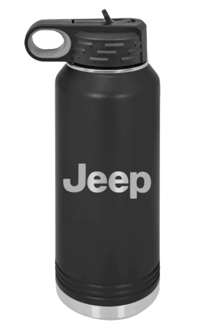 Jeep - 32oz Water Bottle Laser Engraved- Black
