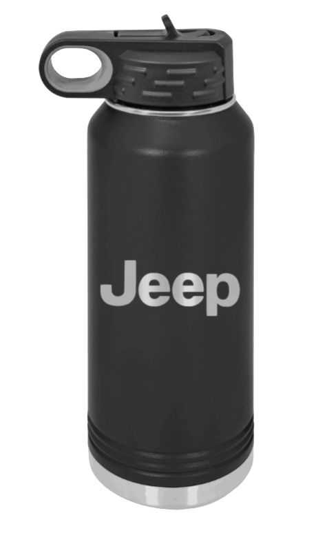 Jeep - 32oz Water Bottle Laser Engraved- Black