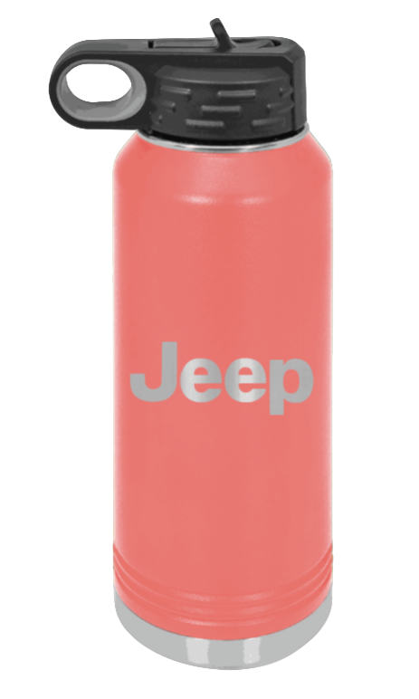 Jeep - 32oz Water Bottle Laser Engraved- Coral