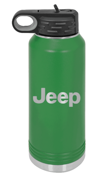 Jeep - 32oz Water Bottle Laser Engraved- Green