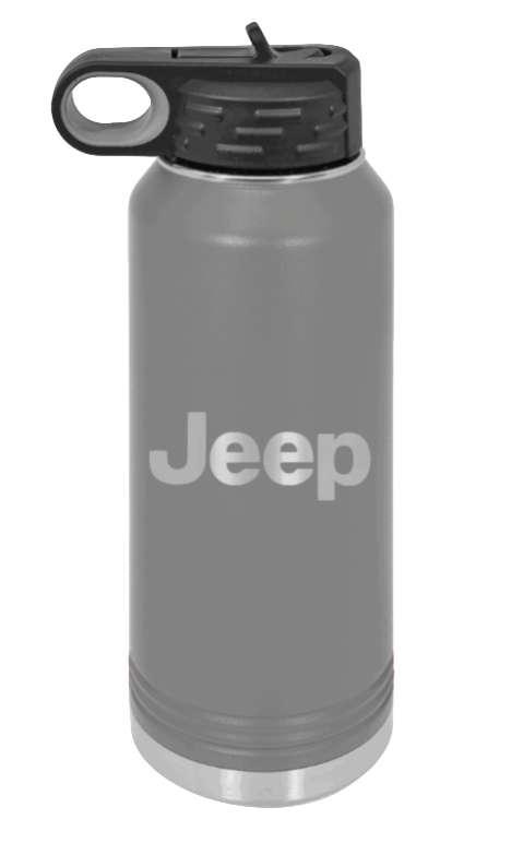 Jeep - 32oz Water Bottle Laser Engraved- Dark Grey