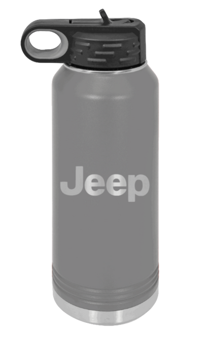 Jeep - 32oz Water Bottle Laser Engraved- Dark Grey