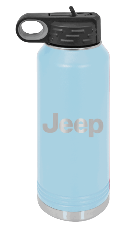Jeep - 32oz Water Bottle Laser Engraved- Light Blue