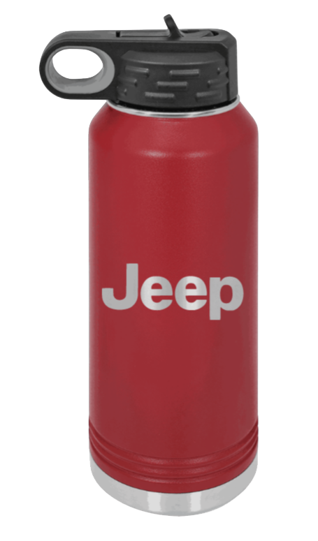 Jeep - 32oz Water Bottle Laser Engraved- Maroon