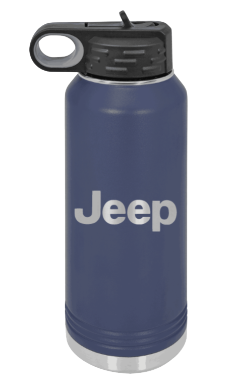Jeep - 32oz Water Bottle Laser Engraved- Navy