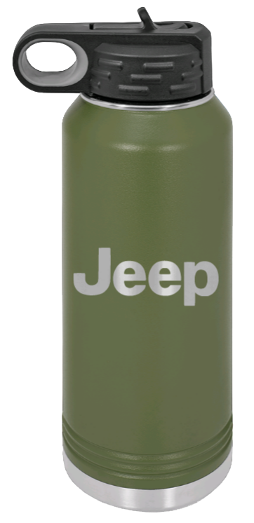 Jeep - 32oz Water Bottle Laser Engraved- Olive