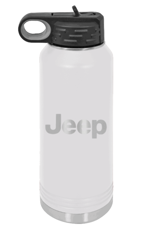 Jeep - 32oz Water Bottle Laser Engraved- White