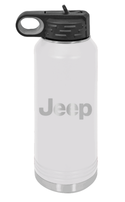 Jeep - 32oz Water Bottle Laser Engraved- White