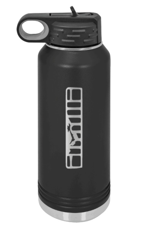 XJ Grill - 32oz Water Bottle Laser Engraved- Black