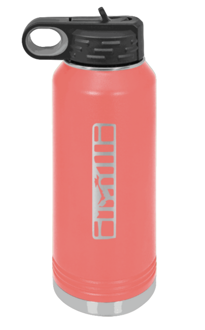 XJ Grill - 32oz Water Bottle Laser Engraved- Coral