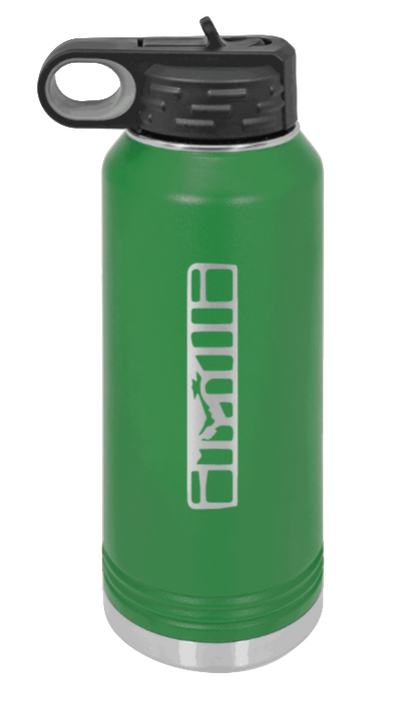 XJ Grill - 32oz Water Bottle Laser Engraved- Green