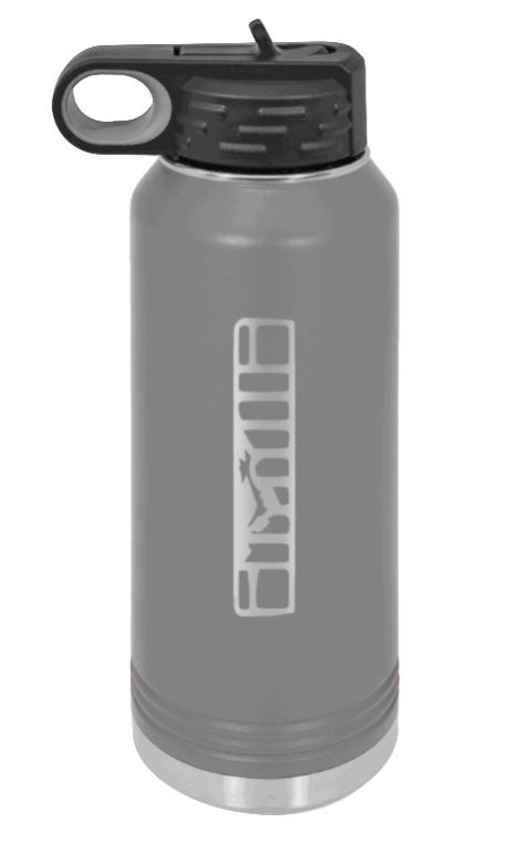 XJ Grill - 32oz Water Bottle Laser Engraved- Dark Grey