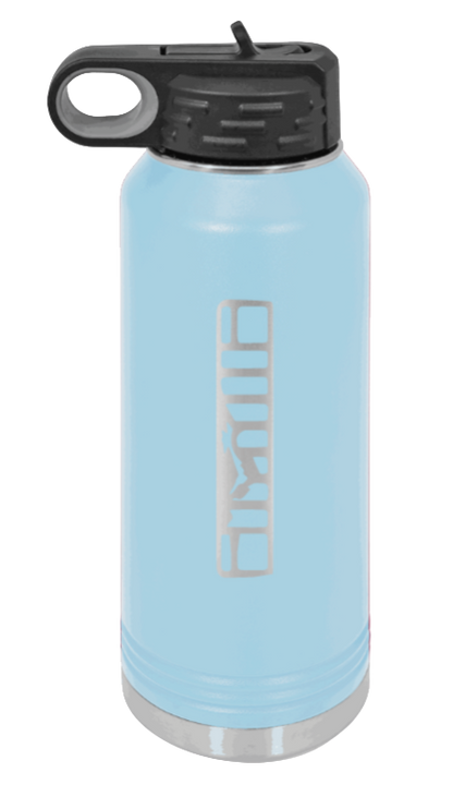 XJ Grill - 32oz Water Bottle Laser Engraved- Light Blue