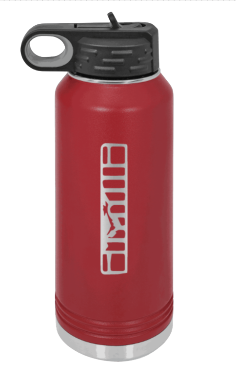 XJ Grill - 32oz Water Bottle Laser Engraved- Maroon