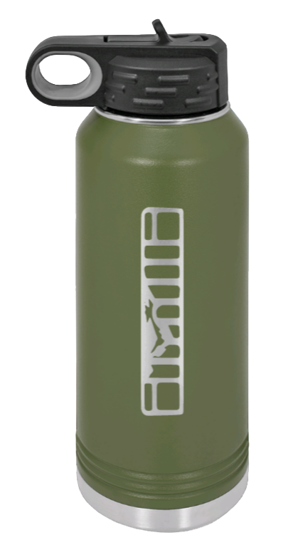 XJ Grill - 32oz Water Bottle Laser Engraved- Olive